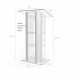 FixtureDisplays® Clear Acrylic Plexiglass Podium Curved Brushed Stainless Steel Sides Pulpit Lectern 14307
